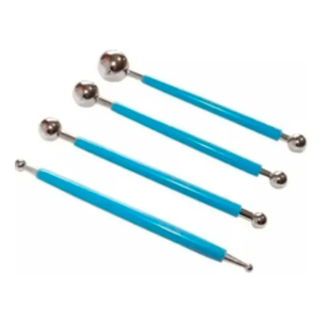 Set 4 Bolillos De Metal Reposteria Arcilla Porcela Fria