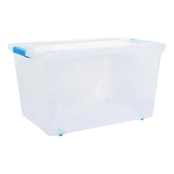 Caja Organizadora Reyplast 72 Litros Con Tapa Reyplast Color Transparente
