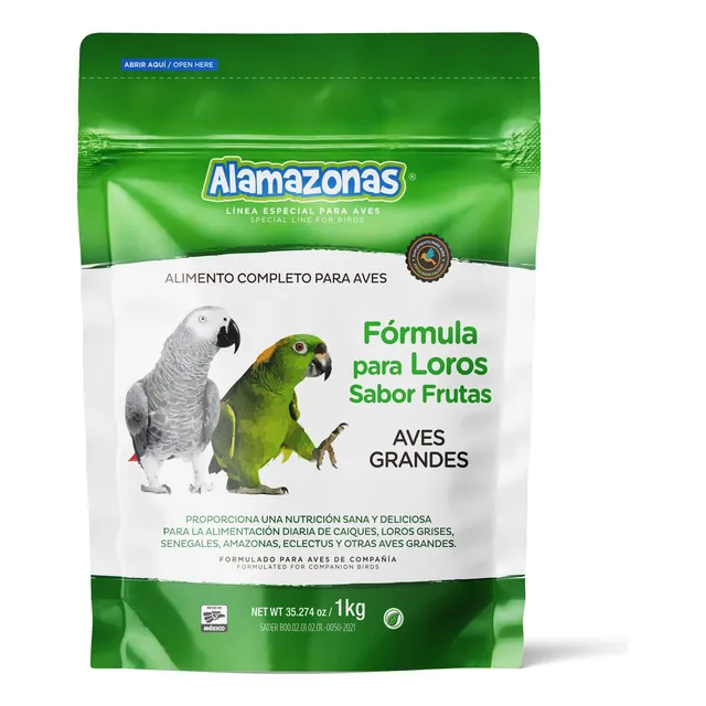 Comida Para Loro Cabeza Amarilla Sabor Frutas Croquetas 1kg