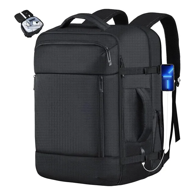 Maleta / Mochila Para Equipaje De Mano Con Puerto Usb-negro
