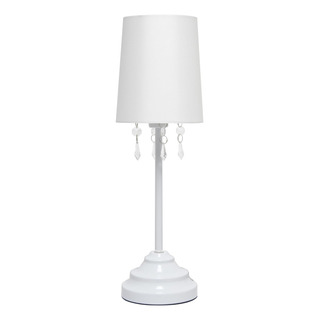 Lámpara De Mesa Con Adornos De Cristal Blanco Elegante Lámpara De Mesa Con Adornos De Cristal Blanco Elegante