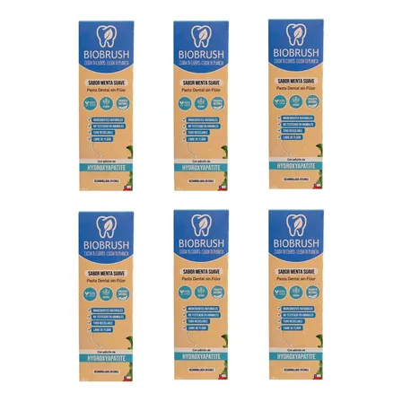 Pack 6 Pasta Dental Natural Menta S/flúor Hydrox. (ha) 100gr