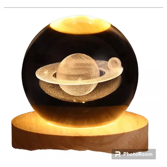 Lámpara De Galaxia, Esfera De Cristal, Luna, Saturno