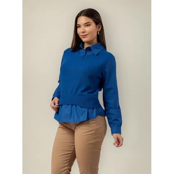 Chompa Camisero 2 En 1 Color Entero