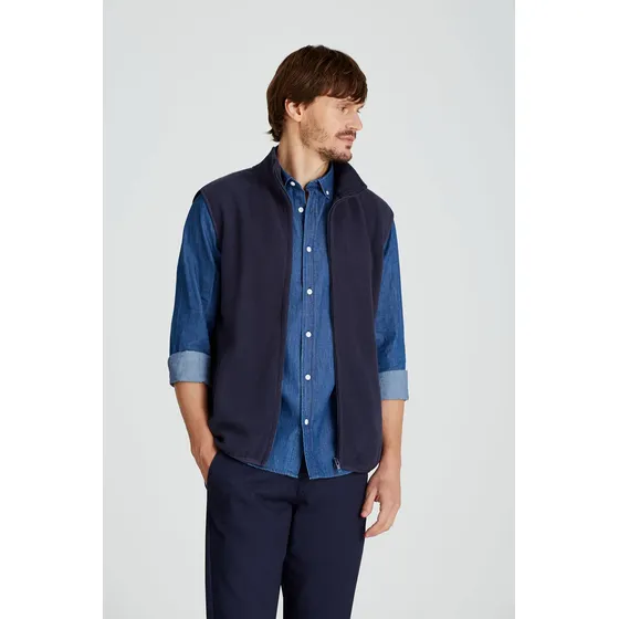 Chaleco Macowens Liso Polar Azul Marino Hombre 12011001