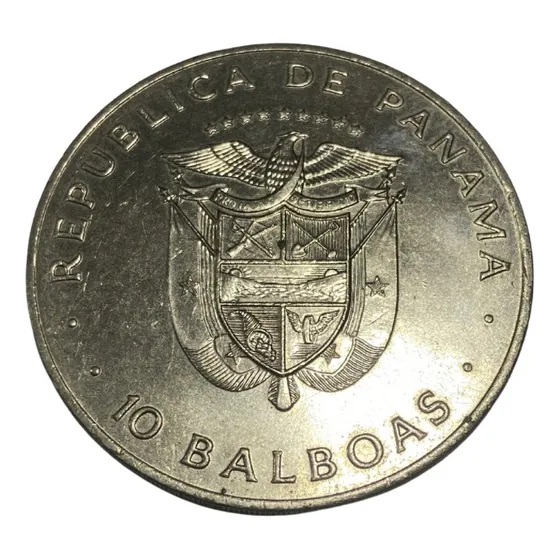 Panamá- Moeda De 10 Balboas 1978 Comemorativa