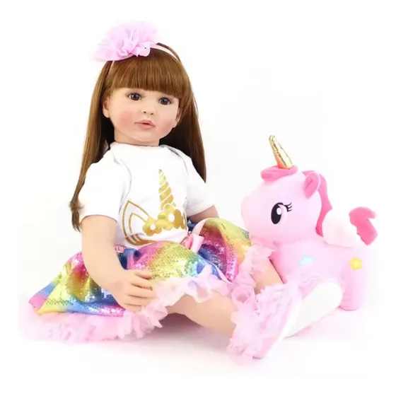 Bebe Aspecto Realista Silicona + Accesorios Unicornio