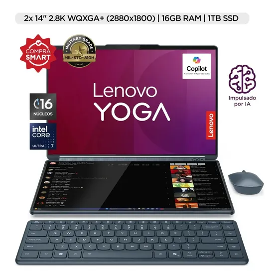 Notebook 83kj001nlm 14 Yoga Book 9i 16gb Ram Plateado Lenovo