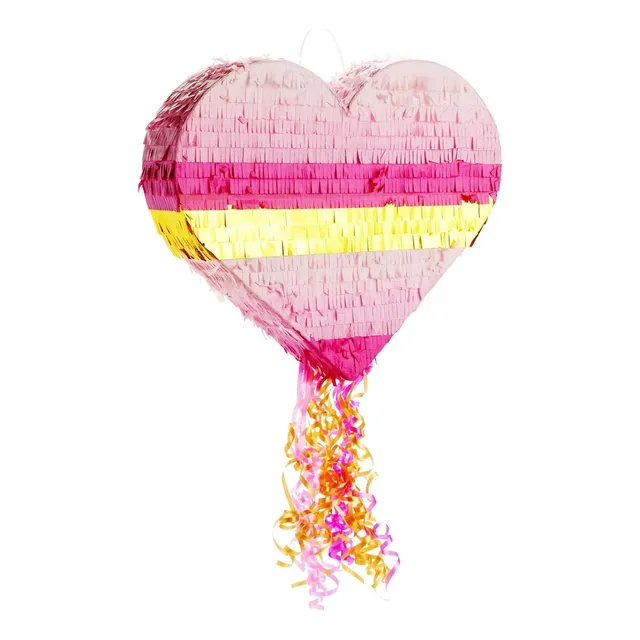 Piñata Corazón Rosa Dorado Diseño Ombre Cumpleaños Niñas Peq