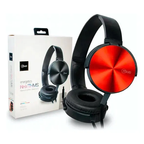 Audífonos Mlab C/mic Energetics Rhythms Red