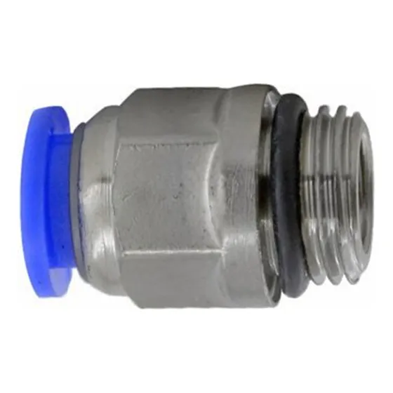 Conexão Pneumática Reta Macho Rosca 1/4 Tubo 8mm - 10pçs