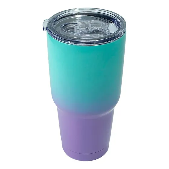 Taza Vaso Color Verde Azulado Tapa 30 Oz Aislamiento Al Agua