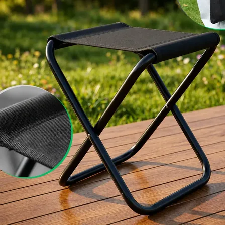 Mini Cadeira Dobrável Portátil Banco Pesca Camping Fila Resistente Banqueta Sólar