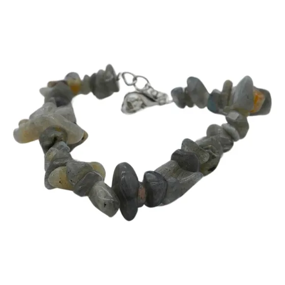 Pulsera Cristales Naturales Rolados Ajustable Gemoterapia Labradorita 8 Cm 23 Cm