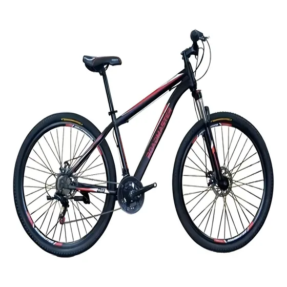 Bicicleta Roadmaster Hurricane Rin 29 Todoterreno Cambios Shimano Tourney 21 V Frenos De Disco Mecanico Suspension De Bloqueo Color Negro Rojo Talla M