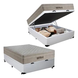 Cama Box BaĂș Casal + ColchĂŁo Molas Ensacadas Airprime 138cm Cama Box BaĂș Casal + ColchĂŁo Molas Ensacadas Airprime 138cm