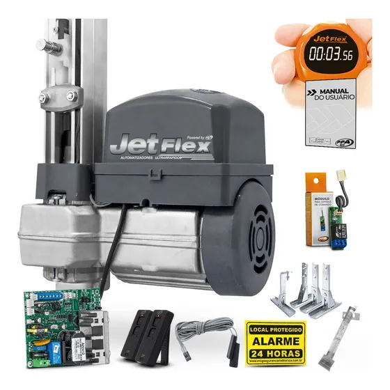 Kit Motor Ppa Bv Penta 1/2 Jet Flex Alum 4 Sup Portão 450kg Cor Cinza Frequência 433 127/220v
