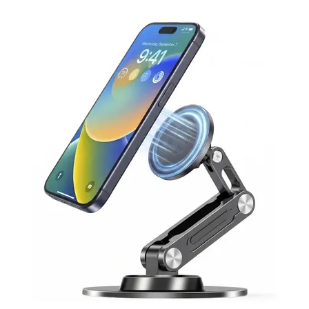 Soporte Celular Linkon Magnetico Plegable Base Giratoria Negro