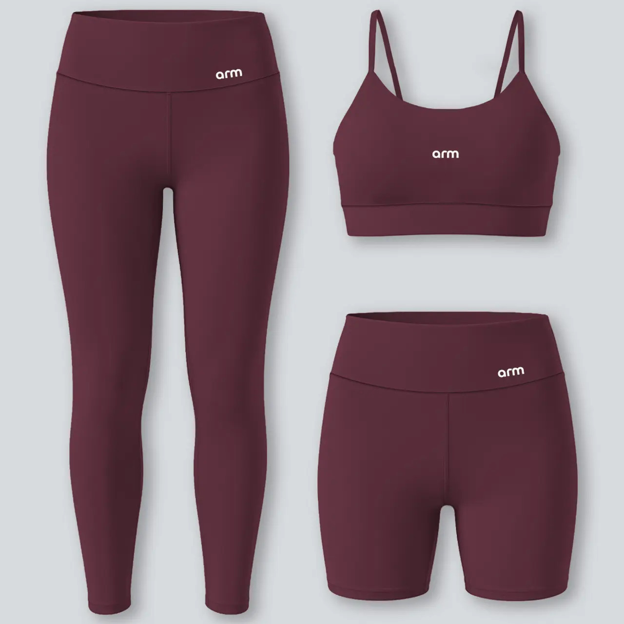 Kit Conjunto Feminino Fitness Top Alça + Legging + Short