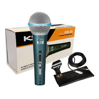 Microfone Ksr Pro Km58 Beta Cabo Cachimbo E Bag Microfone Ksr Pro Km58 Beta Cabo Cachimbo E Bag