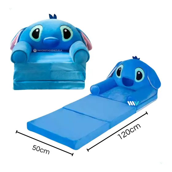 Sofa Cama Stitch Peluche Para Niños Colchoneta Guarderia