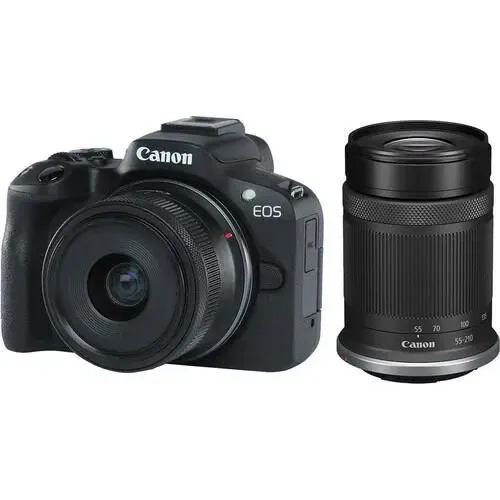 Canon EOS Rebel T7 Kit 18-55mm & 55-250mm DSLR cor preto