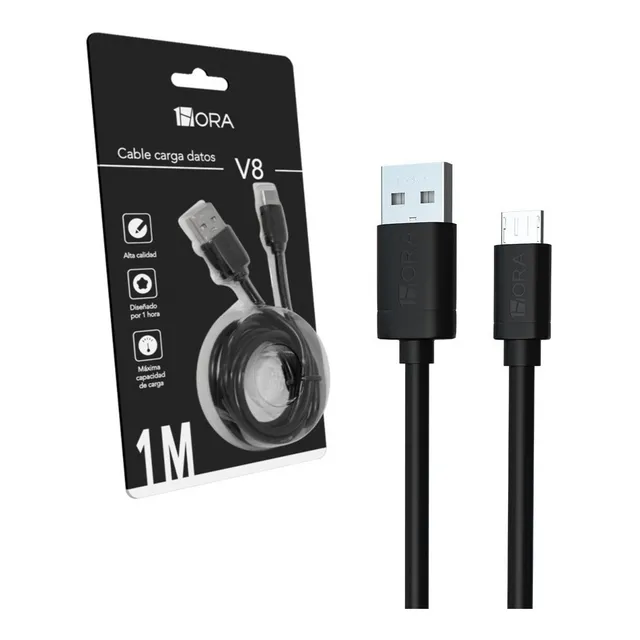 Cable Usb-a A Micro-usb 1hora Cargador Carga Rápida 1 Metro
