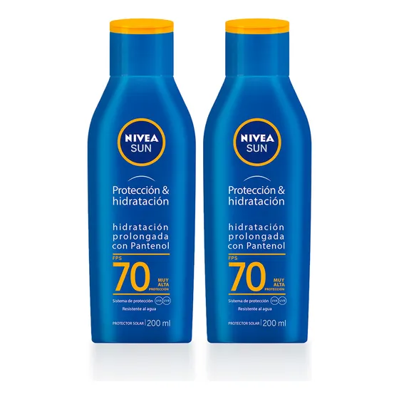 Nivea Bloqueador Protección & Hidratación Fps 70 200ml X 2