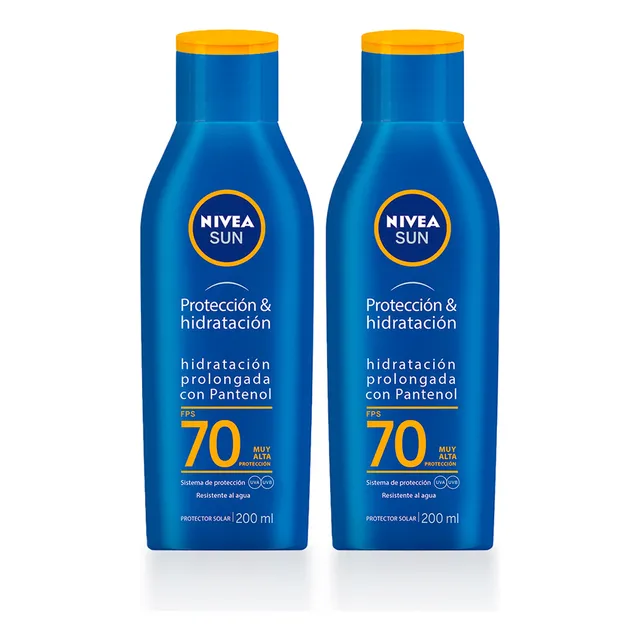 Nivea Bloqueador Protección & Hidratación Fps 70 200ml X 2