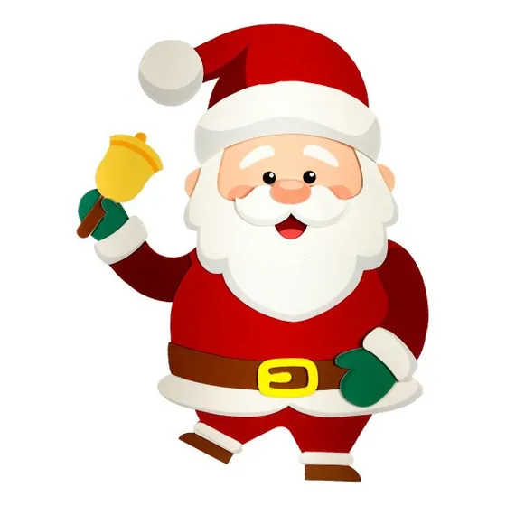 Enfeite Painel Papai Noel Com Sino Alto Relevo Eva - 01 Unid