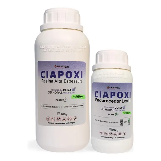 Resina Epóxi Cristal Ciapoxi Alta Espessura Artes Madeira1kg