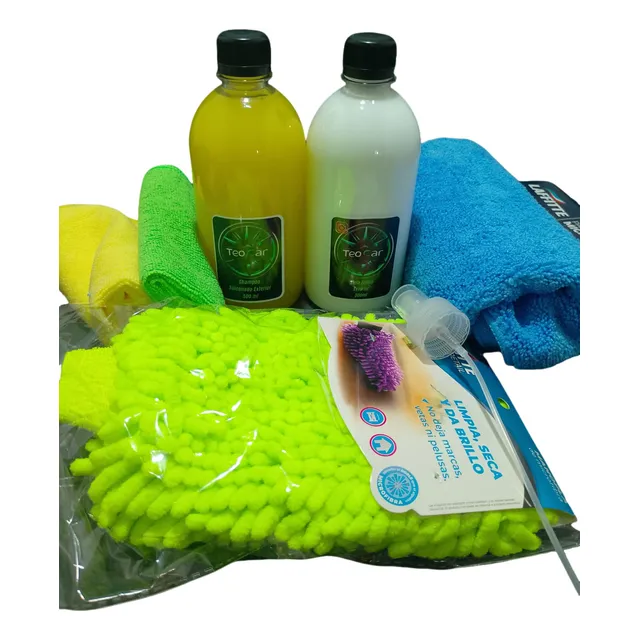 Kit Combo Lavado Auto Teo Car - Shampoo Y Cera Brillo Extra