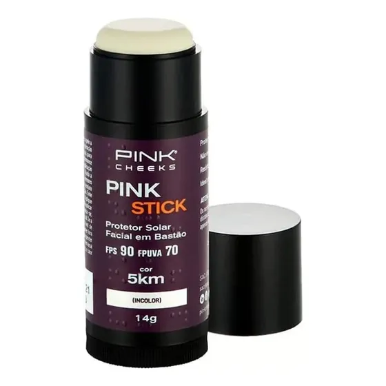 Protetor Solar E Base Fps 90 Pink Stick Cheeks 14g 5km