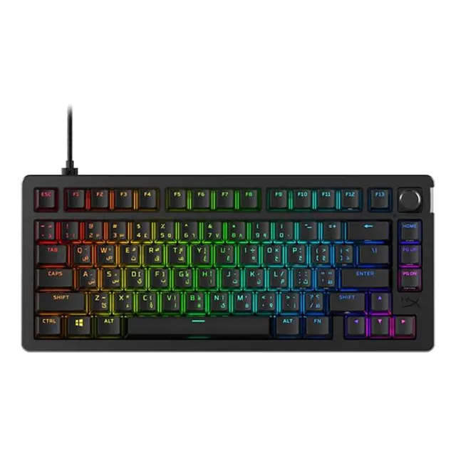 Teclado Mecánico Gamer Hyperx Alloy Rise 75 Rgb Lineal Teclado Negro Idioma Español Latinoamérica