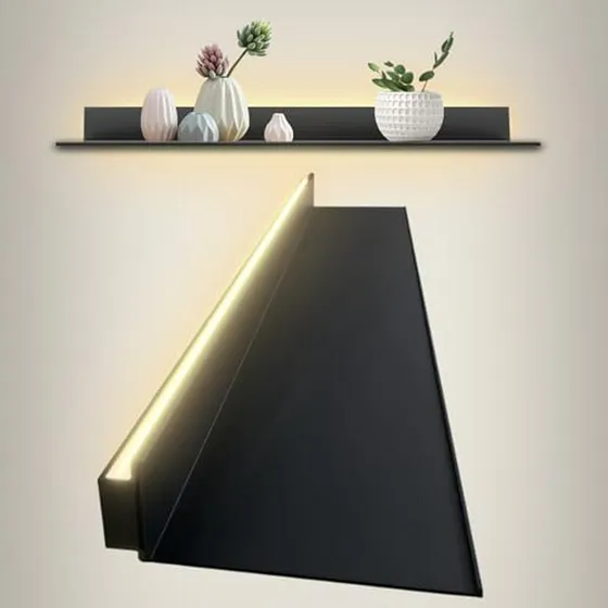 Estante Flotante Con Luz Led Y Transformador Integrado Para 