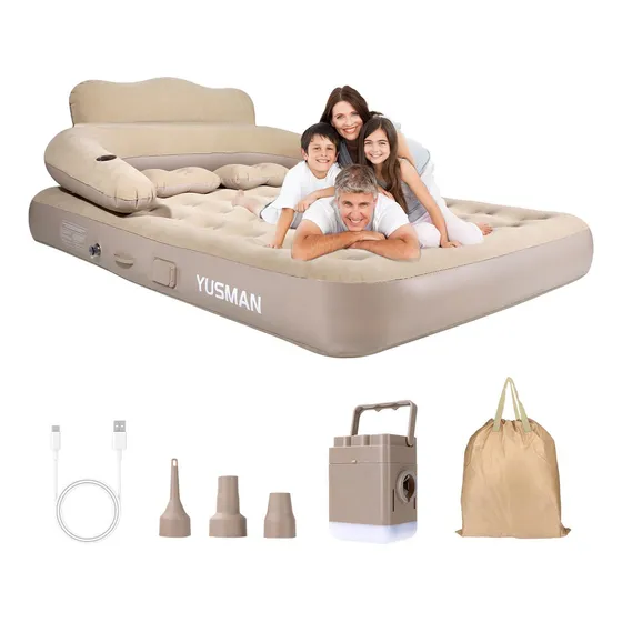 Colchón Inflables Matrimonial Con Aire Bomba + 2 Almohadas