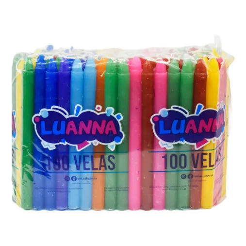 Vela Larga Varios Colores Cilíndrica X 100 Unidades.