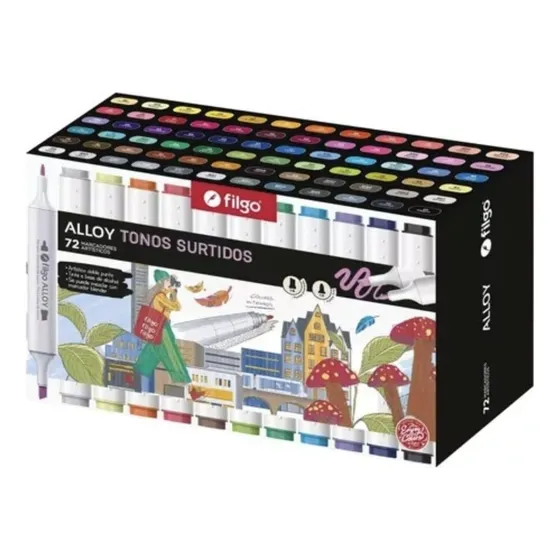 72 Marcadores Artisticos Filgo Alloy Sketch Doble Punta Prm