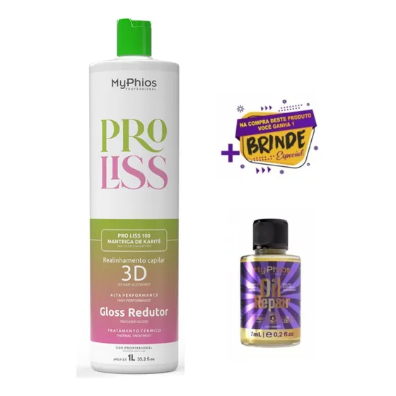 Escova Progressiva Gloss Redutor 0 Formol Proliss Myphios 1l