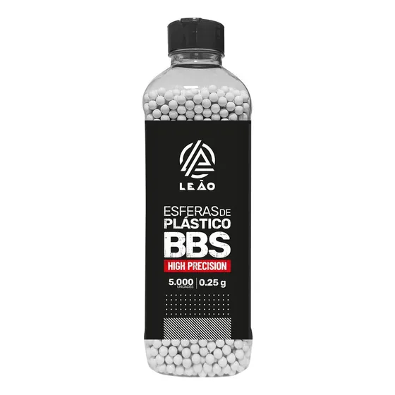 Esfera Airsoft Bbs Leão 0.25g 6mm Pote Com 5000 Bolin