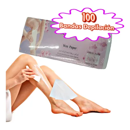 Bandas Depilatorias Papel Cera Para Depilar 100 Und