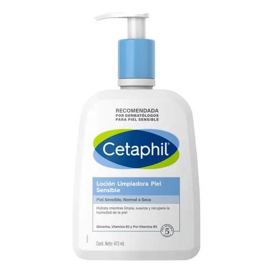 Cetaphil Loción Limpiadora Pieles Secas Sensibles Rostro Y Cuerpo Limpiador Líquido 473ml