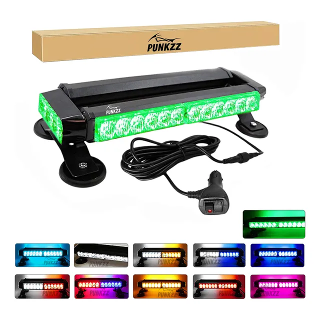 Barra Torreta Estrobo Codigo Leds Con Base Magnética 14 PuLG