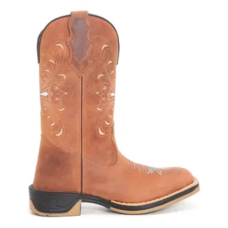 Bota Texana Feminina Em Couro Legitimo Cruz Azul Solado Jump Bota Texana Feminina Em Couro Legitimo Cruz Azul Solado Jump