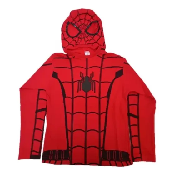Franela Spiderman Capucha Hombre Araña Manga Larga Niño 