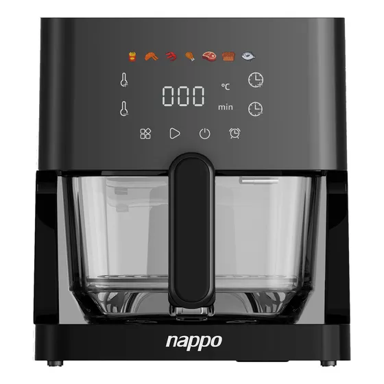 Freidora Sin Aceite Nappo 1350w 5l Cesto De Vidrio + Pinza