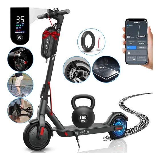 Scooter Electrico plegable para LCD, 35 km/h, 600 W, 8.5 pulgadas, con luz LED, control de aplicación, 3 niveles de velocidad ajustable, batería 36 V 10.5 ah, negro Scooter Electrico plegable para LCD, 35 km/h, 600 W, 8.5 pulgadas, con luz LED, control de aplicación, 3 niveles de velocidad ajustable, batería 36 V 10.5 ah, negro