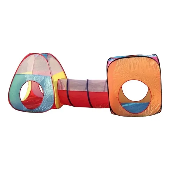 Carpa Pelotero Infantil Multicolor Tunel 3 En 1 Facíl Armado