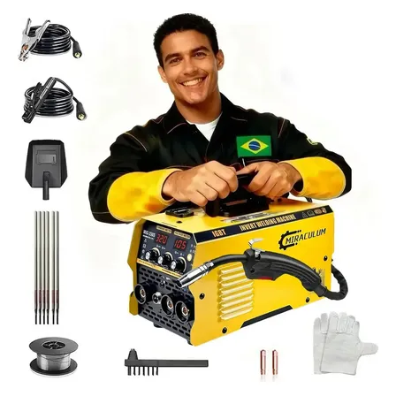 Máquina Solda Inversora 250a Sem Gás 3 Em 1 Mig+tig+mma 110v/220v