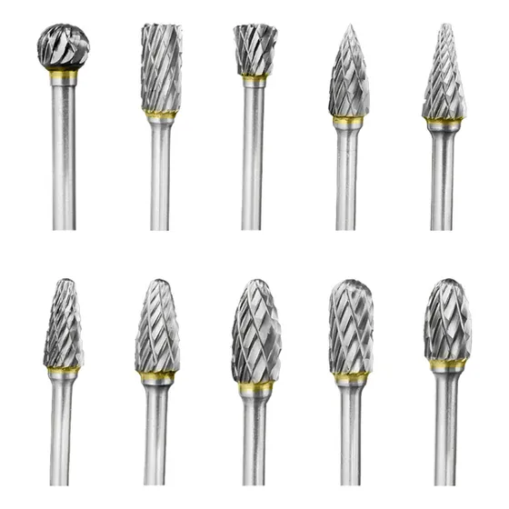 Fresa Lima Rotativa Metal Duro Doble Corte Para Taladro X 10